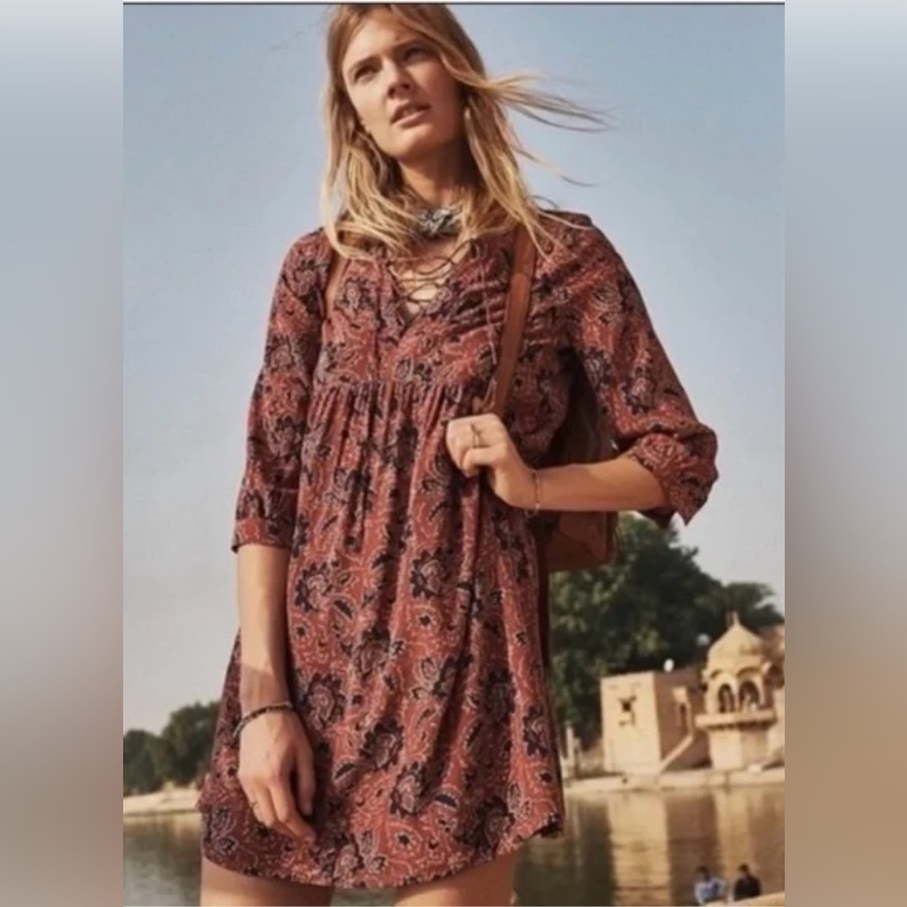 Madewell Red Floral Mini Dress
